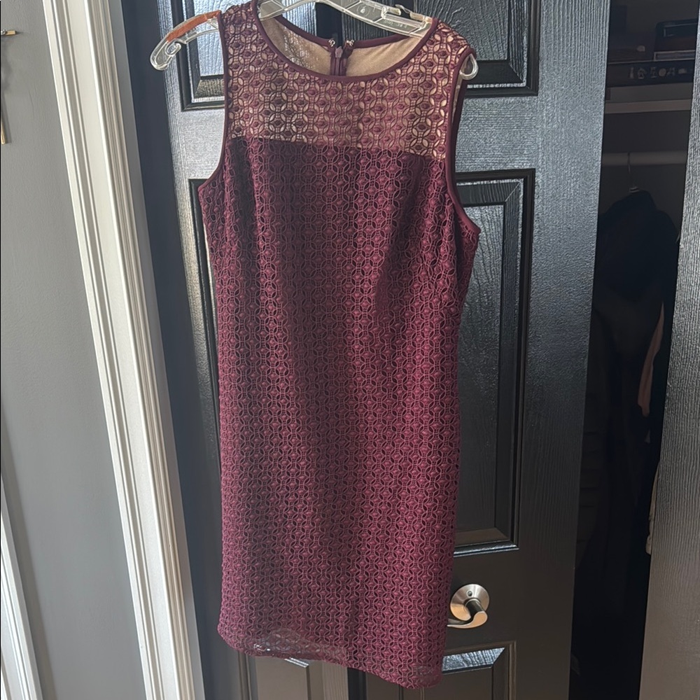 Elegant Burgundy Lace Dress